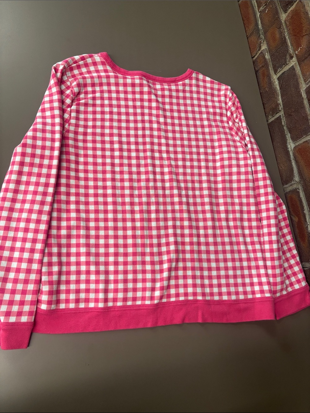 Talbots Pink and White Gingham Pullover Sweater - Picture 3 of 3